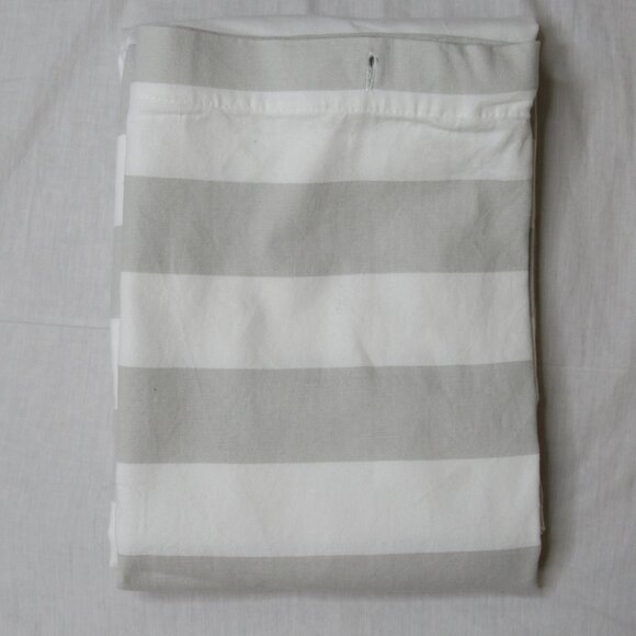 Lauren Ralph Lauren Gray White Stripe Shower Curtain Cotton - Picture 2 of 5